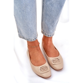 Seastar Ballerines féminines sur une semelle plate avec un ornement pour 58p beige 3