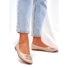 Seastar Ballerines féminines sur une semelle plate avec un ornement pour 58p beige 1