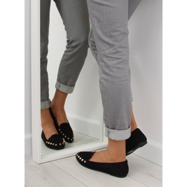 Mocassins noirs pour femmes avec clous noir 1388 Black 1