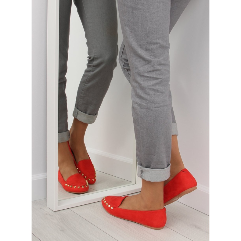 Mocassins cloutés pour femme rouge 1388 Rouge 1