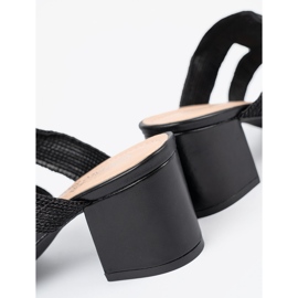 Shelvt Black -High-theed Black Flip flops noir 1