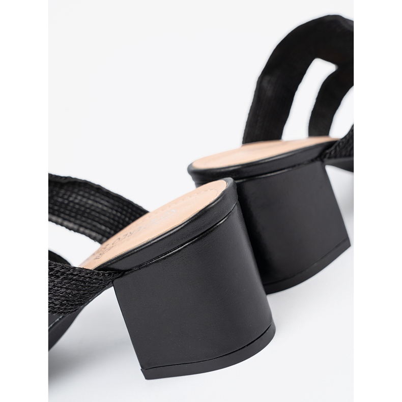 Shelvt Black -High-theed Black Flip flops noir 1