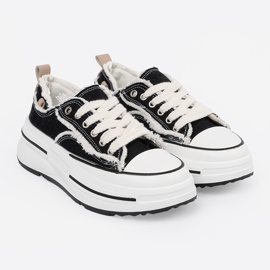 Shelvt Baskets pour femmes noires avec inserts blancs le noir 3