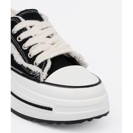 Shelvt Baskets pour femmes noires avec inserts blancs le noir 1