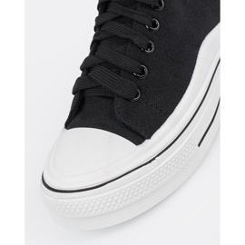 Shelvt Baskets noires pour femmes avec une semelle blanche le noir 4