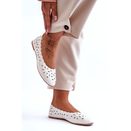 Evento Ajouré Glossy Ballerine Femme Blanc Visionnaire blanche 2