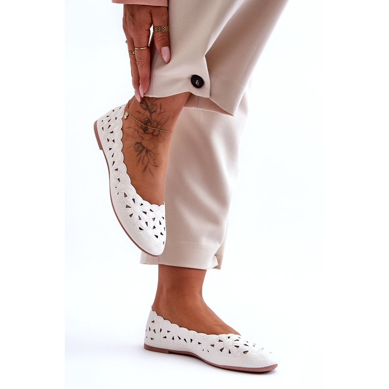 Evento Ajouré Glossy Ballerine Femme Blanc Visionnaire 2