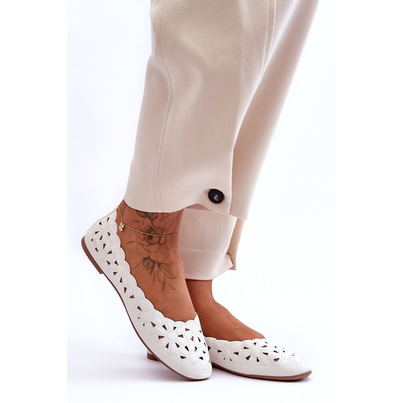 Evento Ajouré Glossy Ballerine Femme Blanc Visionnaire 3