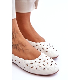 Evento Ajouré Glossy Ballerine Femme Blanc Visionnaire 1