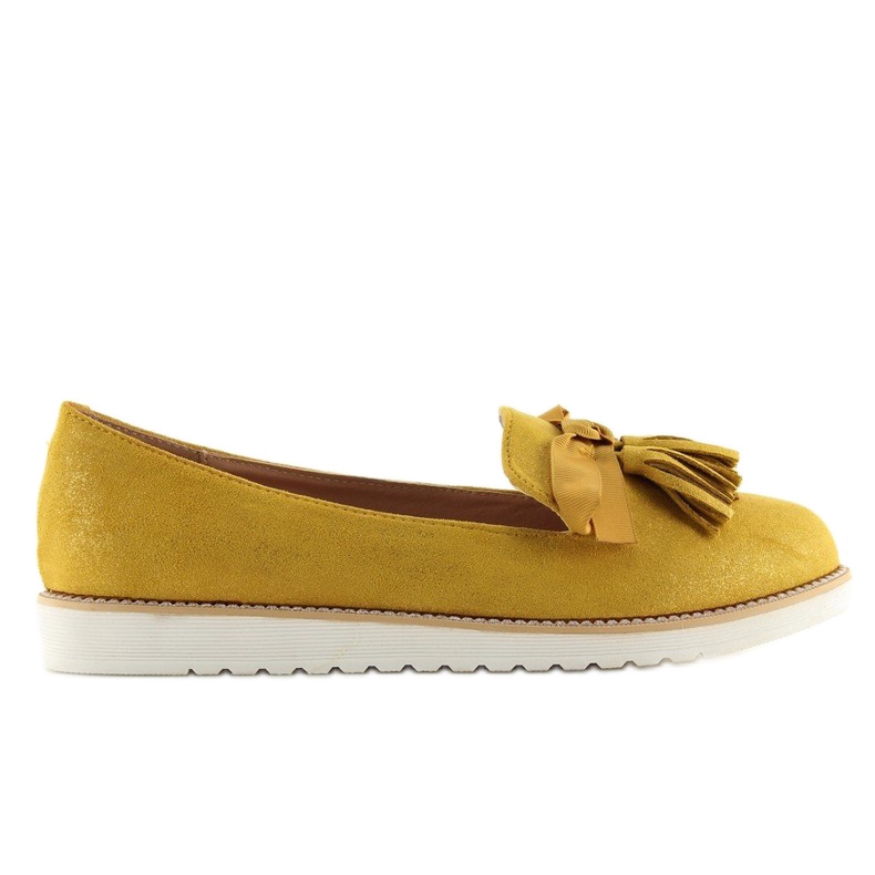Mocassins femme à franges jaune 7214 Jaune 1