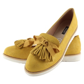 Mocassins femme à franges jaune 7214 Jaune 2
