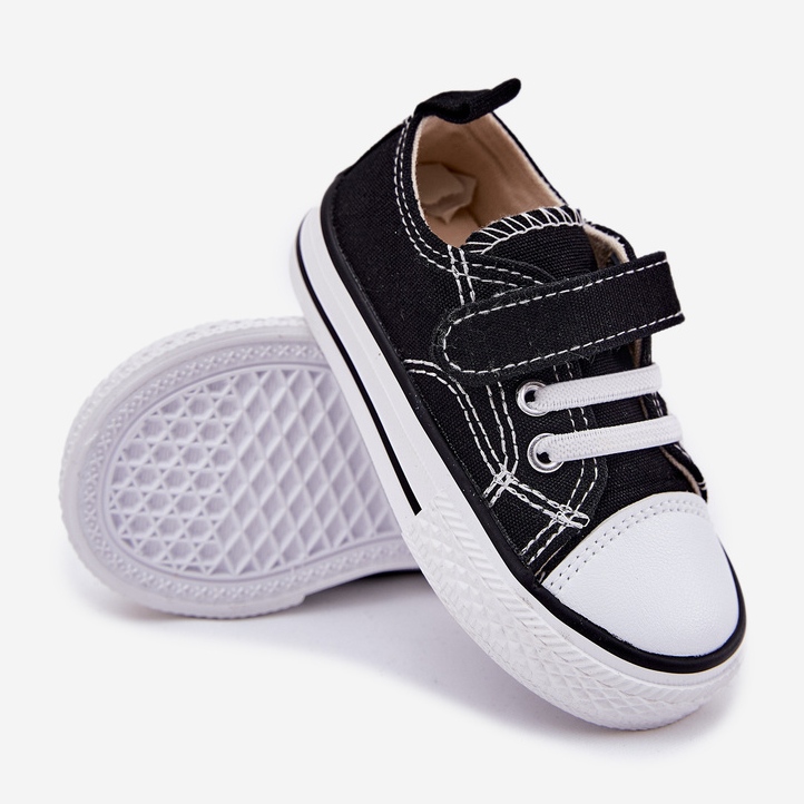 Inna Baskets pour enfants Black Velcro noir 1