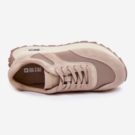 Big Star Sneakers en daim sur la plate-forme féminine féminine RR274897 beige 2