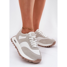 Big Star Sneakers en daim sur la grande star féminine RR274896 Plateforme féminine Système Hi-Polish Biało-share blanc 2