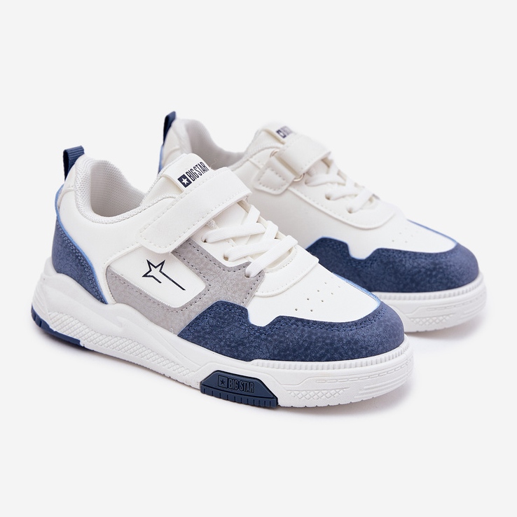 Baskets pour bébé léger Big Star RR374053 blanc et bleu blanche 1