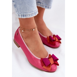 Ballerines en cuir avec un arc Maciejka P6801-15 Fuchsja rose 8