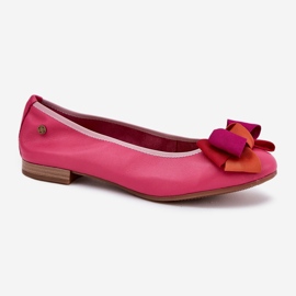 Ballerines en cuir avec un arc Maciejka P6801-15 Fuchsja rose 5