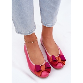Ballerines en cuir avec un arc Maciejka P6801-15 Fuchsja rose 6