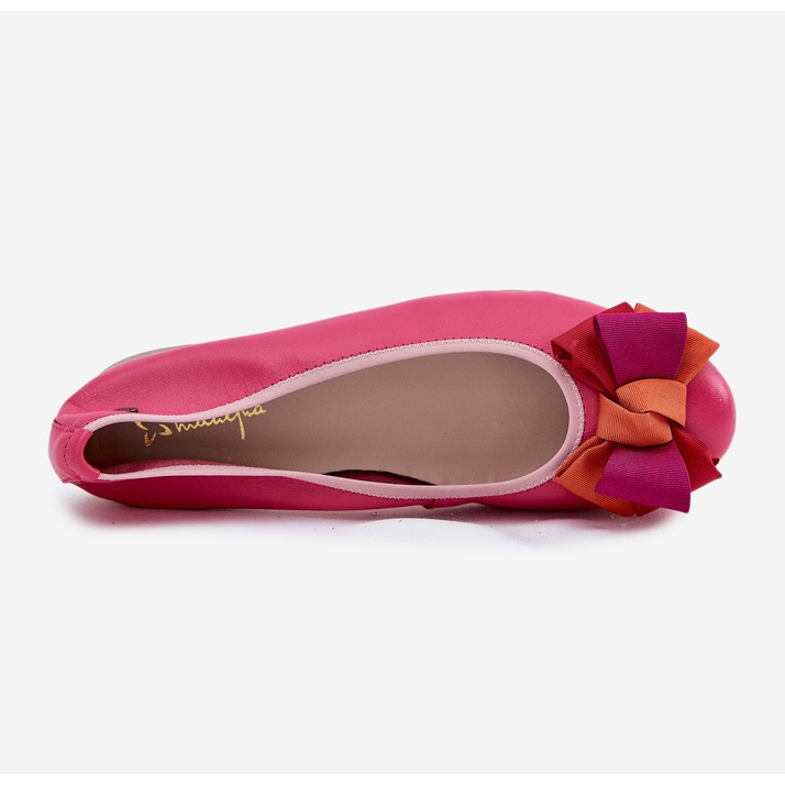 Ballerines en cuir avec un arc Maciejka P6801-15 Fuchsja rose 2