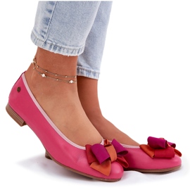 Ballerines en cuir avec un arc Maciejka P6801-15 Fuchsja rose 9