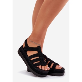 Inna Sandales féminines sur la plate-forme Eco Suede noir le noir 1 Inna Sandales féminines sur la plate-forme Eco Suede noir le noir 1