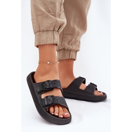Inna Les tongs pour femmes sur la plate-forme avec des boucles noires le noir 2