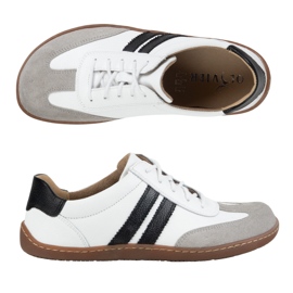 Olivier Chaussures en cuir minimaliste aux pieds nus 1287 blanc avec baskets noires blanche 1