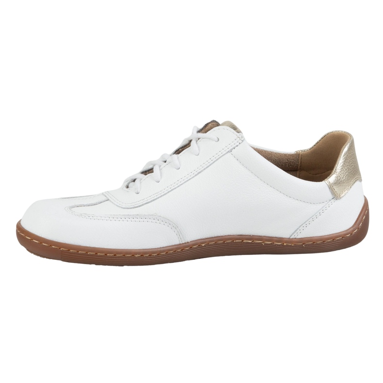 Olivier Cuir à pieds nus chaussures minimalistes en cuir 1287 blancs avec baskets en or 1