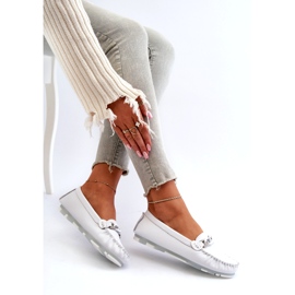 Mocassins Femme En Cuir Avec Décoration, Blanc S.Barski LR339 blanche 4