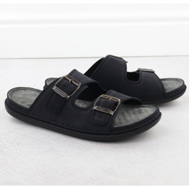 Chaussons homme confortables en cuir à boucles noir T.Sokolski Fs M01 le noir 2