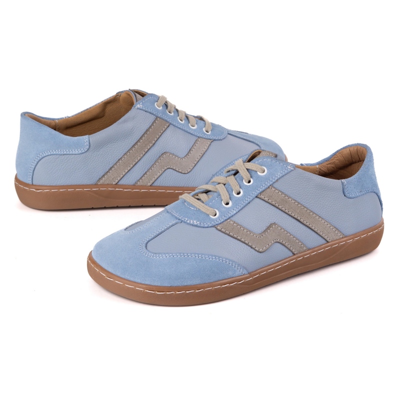 Chaussures en cuir aux pieds nus olivier Eliza Blue bleu 1 Chaussures en cuir aux pieds nus olivier Eliza Blue bleu 1