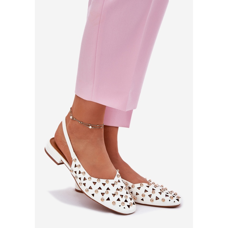 Inna Ballerines à thèmes plates décorées blanches 1