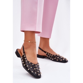 Inna Ballerines à thèmes plates décorées noires 2