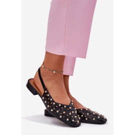 Inna Ballerines à thèmes plates décorées noires 1