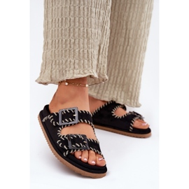 Inna Les tongs des femmes avec des boucles et des bombardements noirs décoratifs 2