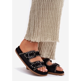 Inna Les tongs des femmes avec des boucles et des bombardements noirs décoratifs 1