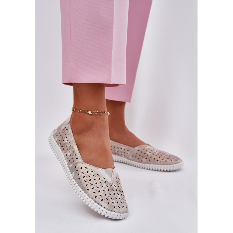 EVento Subcrew Openwork Chaussures pour femmes gris dorées 2