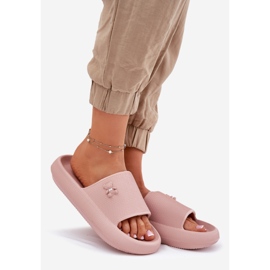 Les tongs de mousse pour femmes sur la plate-forme avec un ours en peluche Vinceza 75210 rose 1