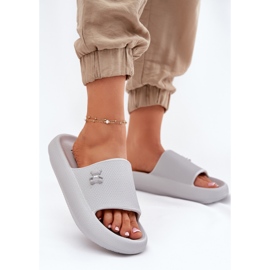 Les tongs de mousse pour femmes sur la plate-forme avec un ours en peluche Vinceza 75210 gris 2