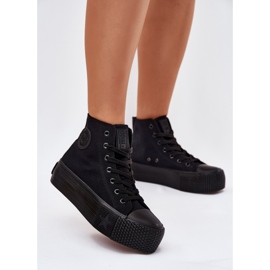 Sneakers pour femmes sur la plate-forme noire Big Star RR274742 le noir 2 Sneakers pour femmes sur la plate-forme noire Big Star RR274742 le noir 2