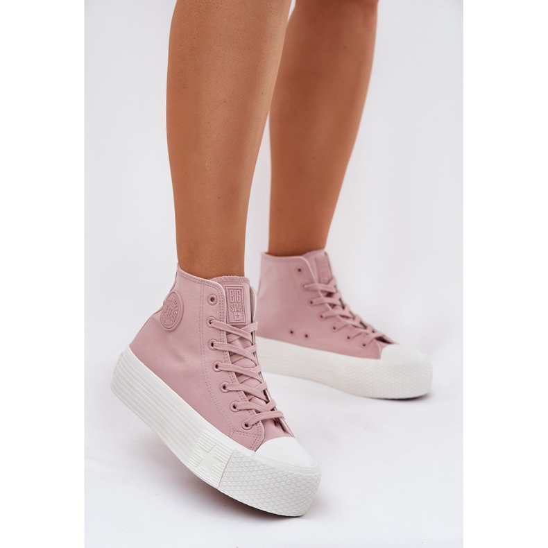 Sneakers pour femmes sur la plate-forme Big Star RR274739 Pink rose 2