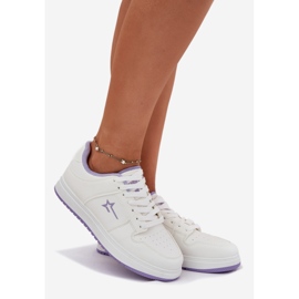 Sneakers féminins Big Star RR274A245 Système de blanc et de violet hi-polish 1