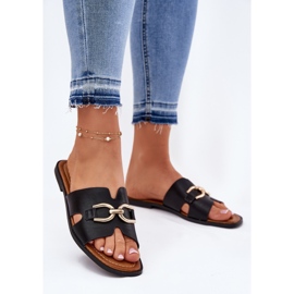 EVento Slippées de femmes plates avec un détail décoratif noir 2