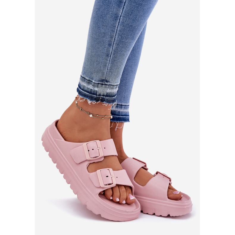 EVento Slippers de mousse pour femmes sur la plate-forme rose 1 EVento Slippers de mousse pour femmes sur la plate-forme rose 1