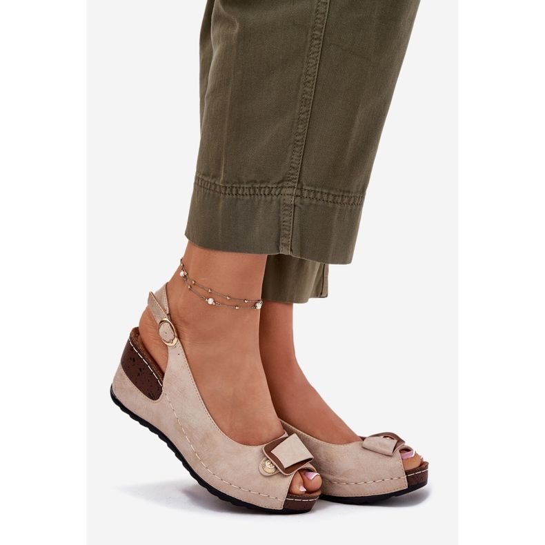 EVento Sandales légères des femmes pour les chaussures de confort beige-or d'or 1