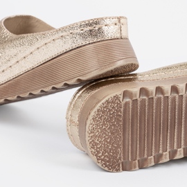 Goodin Les tongs en or féminin sur la plate-forme doré 2