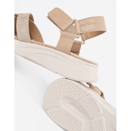 Sergio Leone Sandales beige légères sur une plate-forme blanche 1