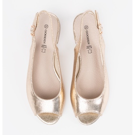 Goodin Sandales dorées à talons bas d'or 2