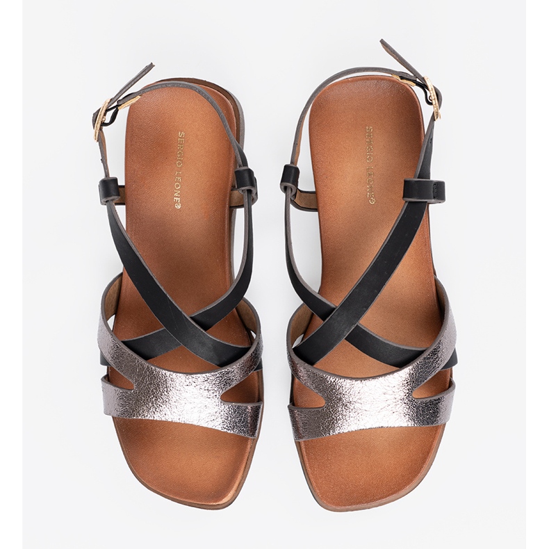 Sandales noires des femmes Sergio Leone le noir 1 Sandales noires des femmes Sergio Leone le noir 1