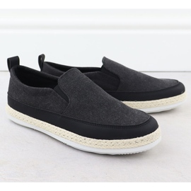 Nowacki Chaussures masculines Espadrilles glissées en noir 0017-t 1